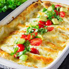 Chicken Enchiladas With White Sauce Simply Home Cooked gambar png