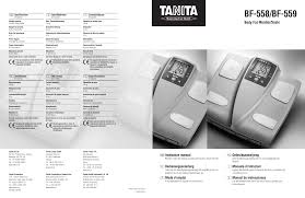 Tanita Scale Bf 559 User Manual Manualzz Com