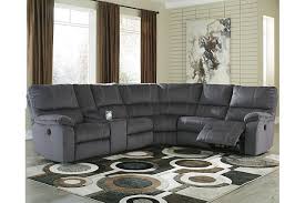 With neatly tailored box cushions and track arms, this microfiber upholstered ensemble is supremely comfortable and stylish. Urbino 3 Piece Manual Reclining Sectional Ashley Furniture Homestore