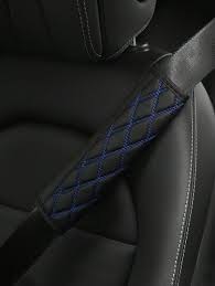 1pc Embroidered Black Pu Leather 3d Car