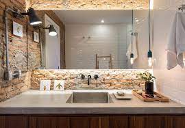 Banheiro com tijolinho texturizado e com ar mais moderno. Revestimento De Tijolinho Para O Banheiro Ideias Para Sua Decoracao
