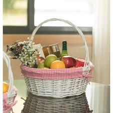 white round willow gift basket