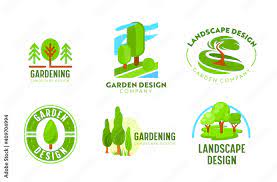 Vetor De Set Of Logo Garden Landscape