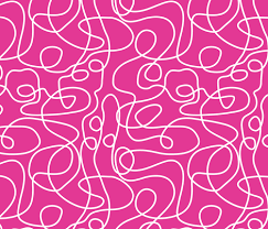 Doodle Line Art White Lines On Hot Pink Background