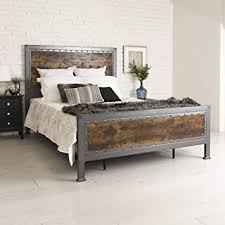 Explore a wide range of the best bed frame queen on aliexpress to find one that suits you! Amazon Com New Rustic Queen Industrial Wood And Metal Bed Includes Head And Footboard Furniture Decor