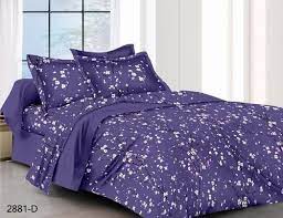 Cotton Purple Fl Print Double Bed