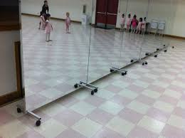 glless dance mirrors on wheels