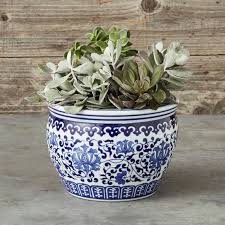 The big garden pot specias world of pots. Blue White Ceramic Small Planter Williams Sonoma
