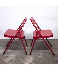 folding red metal chairs 1980s hunt