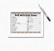 Kids Weekly Planner Responsibility Checklist Morning And Evening Planner Childrens Chore Chart For Boys And Girls Dry Wipe Board