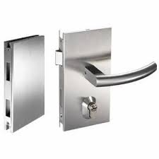 Glass Door Lock With Handle And Strike Box