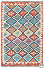 shirvan kilim rug in orange border 4 1