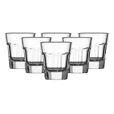 set of 6 panel basic shot glass at home