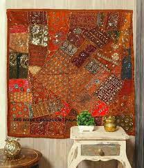 Indian Vintage Beaded Tapestry Square