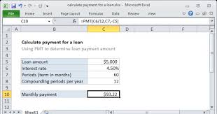 calculate payment for a loan excel