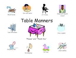 Free Printable Table Manners Chart This Chart Shows