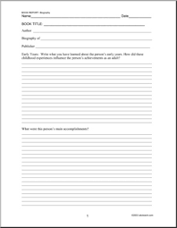 Book Report Helper Template Language Arts Lesson Plan The Teacher s Guide