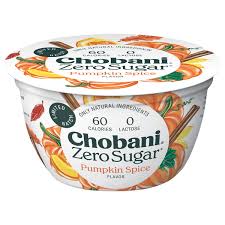 chobani yogurt pumpkin e zero sugar
