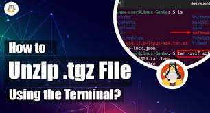 to unzip tgz file using the terminal