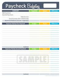 Paycheck Budgeting Worksheet Editable Personal Finance