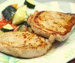 perfect grilled pork chops on a