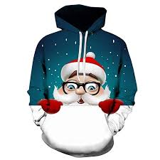 Amazon Com Mens Santa Claus 3d Printed Christmas Pullover