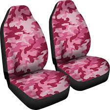 Magenta Camouflage Car Seat Covers Pink