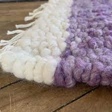 handmade alpaca rug 30 x 21 purple