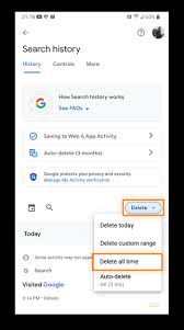 how to delete google search history on