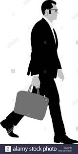 Silhouette Geschäftsmann Mann in Anzug mit Krawatte mit einem Aktenkoffer  auf einem weißen Hintergrund Stock-Vektorgrafik - Alamy