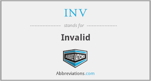 what is the abbreviation for invalid