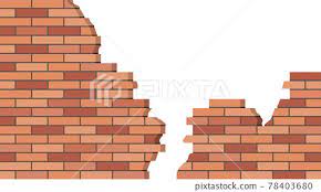 Broken Brick Wall 3d View Brick Stone