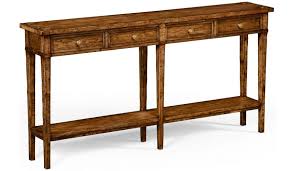 Walnut Four Drawer Console Table