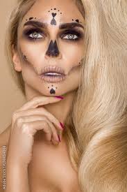 y blonde woman in halloween makeup