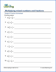 Grade 6 Math Worksheets Multiplying