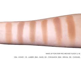 make up for ever pro bronze fusion swatches