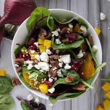 Beet Salad With Feta And Spinach Deliciuos And Nutritious  gambar png