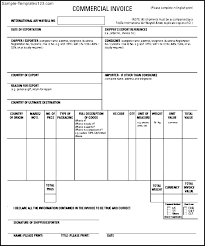 Sample Commercial Invoice Template International Invoice