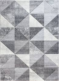 grey rug runner geometric triangle