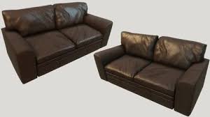 Old Clean Leather Couch Brown Pbr 3d