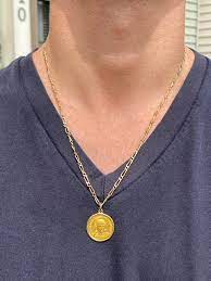ancient roman gold coin pendant