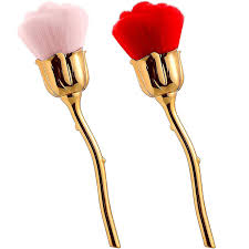 2 pieces rose flower makeup brush