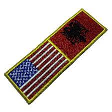 usa albania embroidery flag iron in