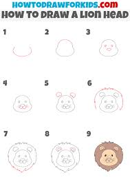 how to draw a lion face easy drawing