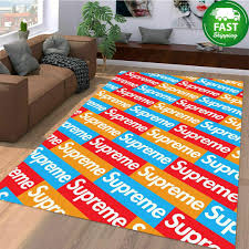 colorful supreme pattern rug home decor