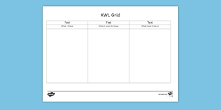 Editable Kwl Grid Editable Kwl Grid Word Know Learn Grid