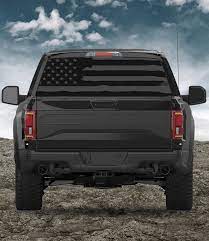 worn american flag perforated decal