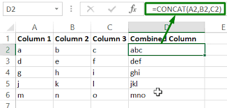 how to combine two columns in excel 2