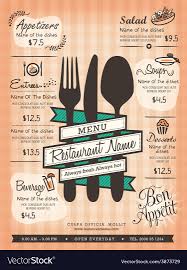 restaurant menu design template layout