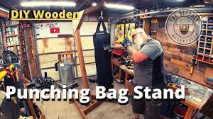 diy wooden punching bag stand you